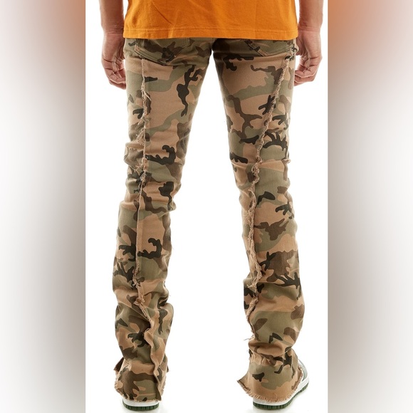 KNDK - Stacked Raw Pants - Color: Camo > Men’s Size: 32 - Picture 3 of 10